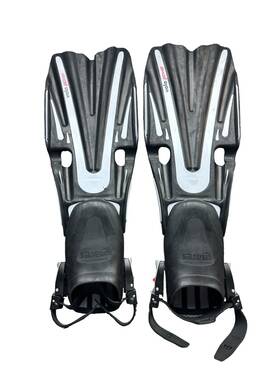 410008.xlbk Mares Volo Power Open Heel Fins X-large Black 25 Inch Double Strap Locking Closure