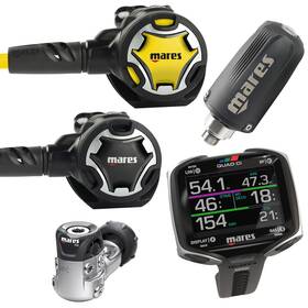 Mrsd15xk4 Mares Dual 15x Regulator With Octopus Quad Ci Wrist Dive Computer And Led