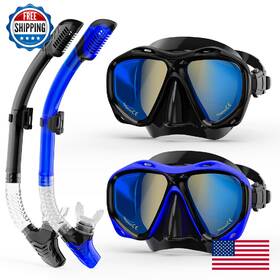 B0f2msdyvx Melumilu 2-pack Dry Snorkel Set 180 Panoramic Anti-fog Dive Mask Black Blue