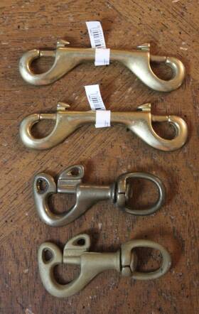 N223-230 National 4 Piece 2 Brass Bronze Swivel Lobster Claw Snap Hooks And Double Ended Bolt