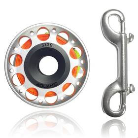 Nitescuba 788534424980 Scuba Diving Reel 102ft Finger With Dive Double-ended Bolt Snap Clip Alu