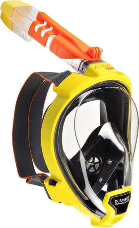 B09hhjjnsf Ocean Reef Aria Qr Full Face Snorkel Mask 180 View Quick Release M/l Yellow