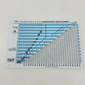 60054 Padi Vintage 1989 Plastic Recreational Dive Planner