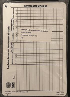 60206 Padi Discover Scuba Diving Cue Cards 8 Slates Prod No. 09/10 Ver 1.0 New