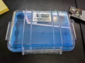 1020-006-100 Pelican Micro Case Blue Clear 1020 New 6.38x 4.75 X 2.1