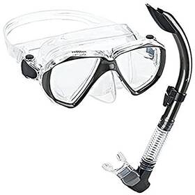B00e1obepq Phantom Aquatics Velocity Scuba Snorkeling Mask Snorkel Set Titanium