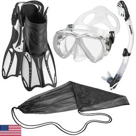 B09vftjnq9 Phantom Aquatics Rapido Boutique Collection Mask Fin Snorkel Set Panoramic View