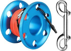 202301 Pluzluce 100ft Scuba Diving Reel Aluminum Alloy Large L Orange Line Blue