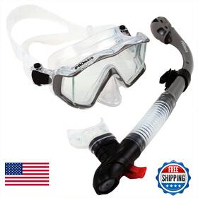 B002rnneqa Promate Snorkeling Scuba Dive Side-view Edgeless Purge Mask Dry Snorkel 9990