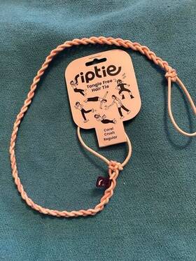 Rt0064 Riptie Rip Tie 2.5mm Tangle Free Hair 24 Inch Regular Size Coral Crush New With Tags