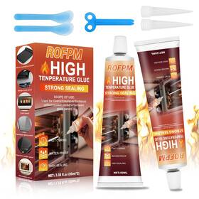 Heatglue-001 Rofpm High Temperature Silicone Adhesive - 3.38 Floz Black Rtv Repair Glue