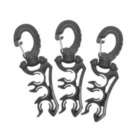 Scuba Choice 850078991300 Triple Hose Holder Clip 3-pack Organizer Black