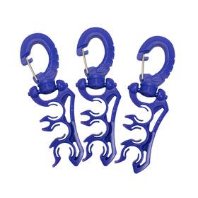 Scuba Choice 850078991317 Triple Hose Holder Clip 3-pack Organizer Blue