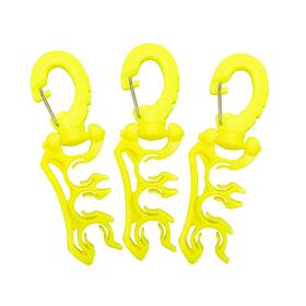 Scuba Choice 850078991324 Triple Hose Holder Clip 3-pack Organizer Neon Yellow