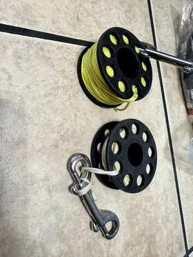Scdr-033 Scuba Choice Black Diving Finger Spool Reel Yellow Line