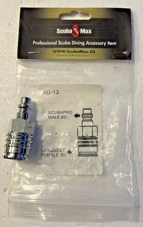 Ad-13 Scuba Max Diving Bcd Scubapro Male Bc To Seaquest Female Adaptor B