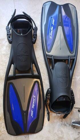 25.881.300 Scubapro Jet Sport Open Heel Fins Medium Blue Used Once