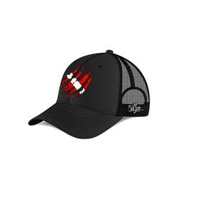H0370bk Sea Fear Torn Flag Logo Scuba Diving Hat Cap Red Black