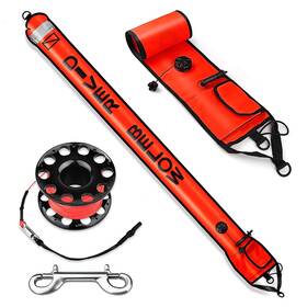 Hy2024-ol05-a Seafard Dving Scuba Smb Dive Reel And Clip Set 5ft Diving Surface Marker Buoy Dsmb