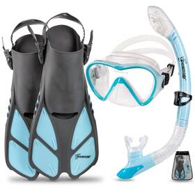 B00v5iqjpg Seavenger Diving Dry Top Snorkel Set With Trek Fin Single Lens Mask Gear Bag