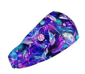 Sfa028hb Spacefish Army Scuba Headband - Cosmic Whale