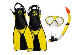 35842354 Swimline Youth/adult Thermotech Snorkeling Set With Mesh Bag - Fin Size 6-8