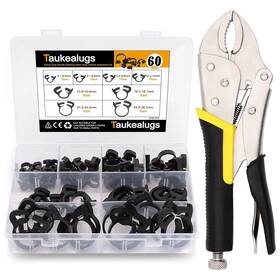 Yhgfdhs0717z Taukealugs 60-pcs Heavy Duty Speedy Double Snap Grip Nylon Plastic Hose Clamps 8 Sizes Kits