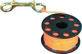 Trident 194773146345 Finger Reel With Brass Clip Wreck Scuba Small 45&apos Line Orange