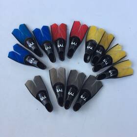 Da04 Trident Tyr Mini Fins Scuba Diving Diver Lot Of 13 Black Red Yellow Grey