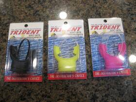 Rp-40 Trident Soft Bite Black Pink And Yellow Standard Size Mouthpiece Lot Of 3