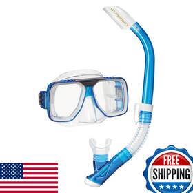 Tusa B07wn6rh9d Sport Adult Liberator Mask And Snorkel Combo Clear Blue Uc-5019p-cb