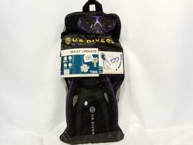 022023 U.s. Divers Tiki Adult Snorkeling Purple Set - Size Large Mask Fins Snorkel