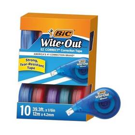 Wotap10 United Stationers Supply Co. Wotap10- Wite-out Ez Correct Tear-resistant Correction Tape With 10 Count Pack Of 1