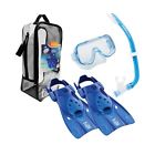 Up-0201bl-m Tusa Sport Youth Hyperdry Mask Snorkel Fin Travel Set Blue