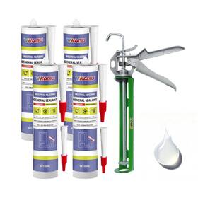 Vgs606 Vikagu Sealant-silicone Caulk Silicone Sealant Clear 10.15 Oz 4 Pcs 100%