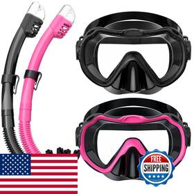 Vmkfuler B0d2n7pgl9 Snorkeling Gear For Adults Snorkel Mask Set 180 Panoramic View
