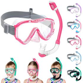 B0czl73ncz Vvinca Kids Snorkel Set Dry Top Mask Anti-fog Panoramic View Ages 3-14