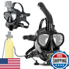 Whale B0cy7rwlh1 Adult Diving Mask Full Face Snorkelling Camera Mount Matching Oxygen
