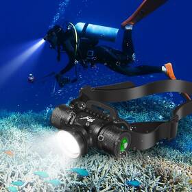 Dv-hp900 Windfire Scuba Diving Light Flashlight Headlamp 5 Modes Dive Flashli