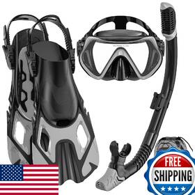 B0dgskwmbr Wutrye Snorkeling Gear For Adults Mask Fin Snorkel Set Dry Top Ki