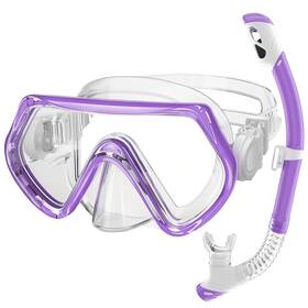 B0dw8rcym2 Zipaura Kids Snorkel Set Anti-fog 180 View Goggles Ages 3-14 Purple