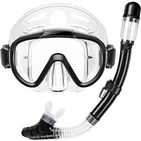 Zipoute Snorkel 977254903071 Snorkeling Gear For Adults Dry Top Set With Panoramic Anti-leak And