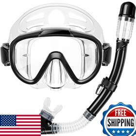 B09wmplf4r Zipoute Snorkel Dry Top Set For Adults - Panoramic Anti-fog Snorkeling Gear