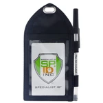 Nylon Badge Holder With Pen Loop - 2 Pockets Window Front Hidden Back Pouch. Fixed Price $9.99.