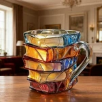 Ceramic Innovative 3D Painting Book Mug Unique Stacked Coffee Cup Perfect Gift. Fixed Price $40.10.