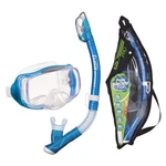 Tusa Imprex 3-D Adult Fishtail Blue Mask And Snorkel Combo, Reusable Travel Bag. Fixed Price $59.20.