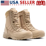 Men's Military Tactical Work Boots Side Zipper Motorcycle Combat Us Size. Fixed Price $29.99.