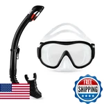 Amazon Basics Mask With Carry Bag, Snorkeling Gear For Adults, Black. Fixed Price $49.62.