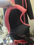 7MM Xl Worn 2X Women's Full Wetsuit W/ Hood, Black & Pink Scuba. Fixed Price $175.00.