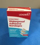Leader #178374 Waterproof Adhesive Bandages, Assorted Sizes - Qty: 20. Fixed Price $7.95.